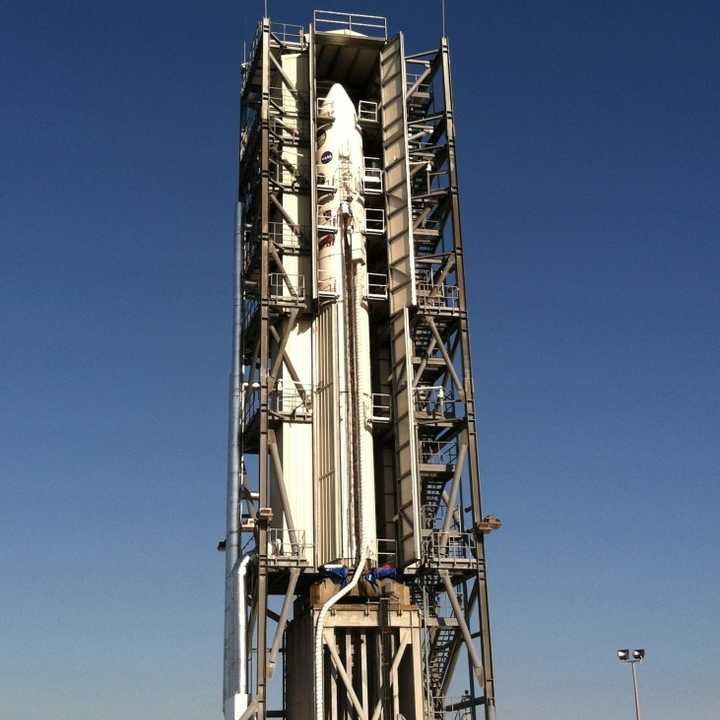 The Minotaur V rocket carrying LADEE, seen here on its launch pad, could appear in Connecticut&#x27;s skies late Friday if weather permits.