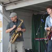 <p>Gridline, a psychedelic rock band from Purchase, played on one of the festivals several stages. </p>