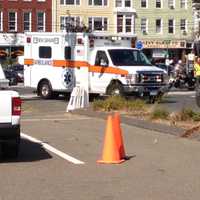 <p>Ambulances arrive on the scene after children were injured Sunday when a ride malfunctioned at the Norwalk Oyster Festival. </p>