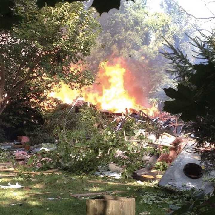 A North Stamford house is in ruins after an apparent explosion.