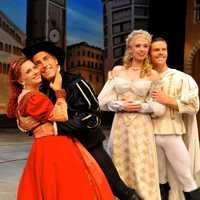 <p> Christianne Tisdale (as Lilli/Kate), William Michals (as Fred/Petruchio), Missy Dowse (as Lois/Bianca), and Brian Ogilvie (as Bill/Lucentio) from Kiss Me Kate.</p>