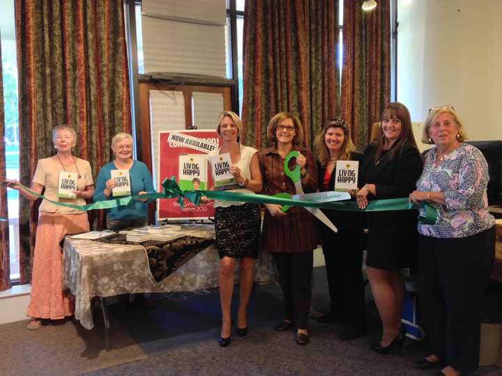 Margaret Courtney, Dee Strilowich, author Lisa Jones, Marion Roth, Judy Wilson, Colleen Caranfa and Chris Nolan celebrated Jones&#x27; new book at the Ridgefield Library recently. 