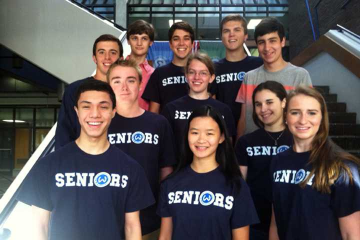 Back row (from left): Ethan Segall, Kurt Rubin, Nicholas Dehn, Alex Bendix and Alex Hirsch.
Middle row (from left): Chris Hume, Molly Hoch and Kathleen Smith. Front row (from left): Chase Smith, Ingrid Wang and Rachael Jones