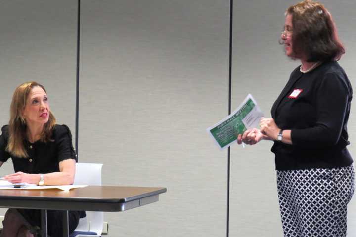 Amy Paulin spoke with Eastchester citizens in May regarding the proposed change.