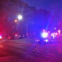 <p>Stamford police block the roads near Scalzi Park on Thursday evening. </p>