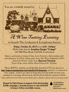 Wine Tasting In Fairfield To Aid Wilton's Leukemia & Lymphoma Society