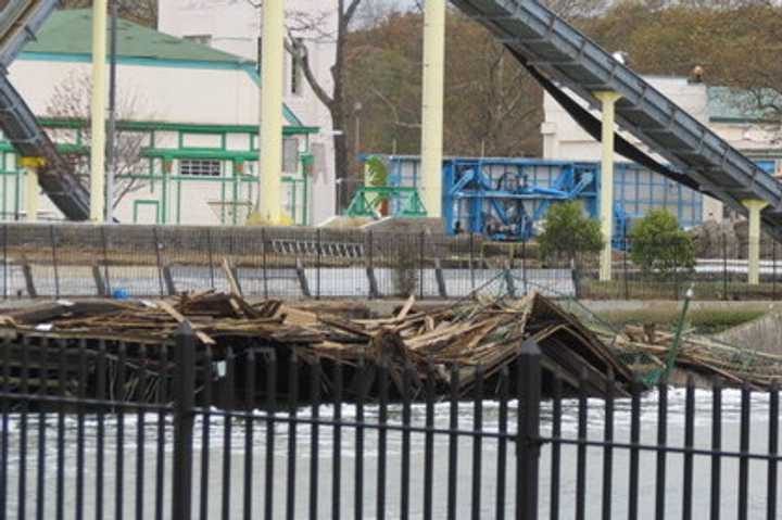 Hurricane Sandy destroyed large portions of the boardwalk at Rye Playland, where some work still needs to be completed.