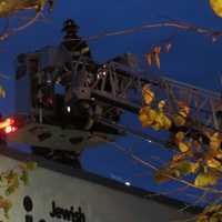 <p>New Rochelle firefighters examining the JCC in Scarsdale.</p>