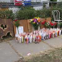 <p>The vigil that has been set up outside the Mount Vernon home.</p>