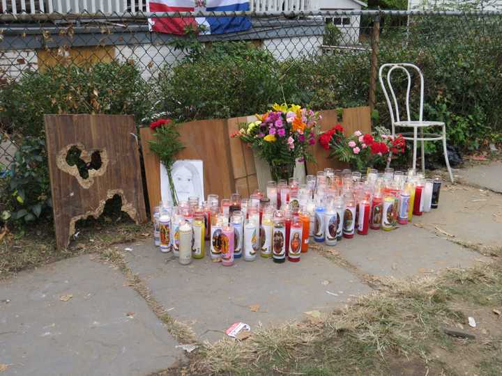 The vigil that has been set up outside the Mount Vernon home.