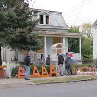 <p>The scene on South Bond Street following the fire.</p>