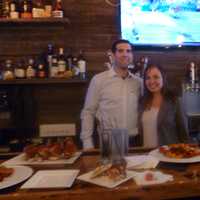 <p>Steven and Jessica Vescio pictured with some of the new American cuisine the restaurant offers.</p>