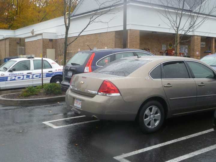 Yonkers Police chased this gold Chevrolet Impala into Dobbs Ferry where a man was arrested after leaving the car in the Stop &amp; Shop.