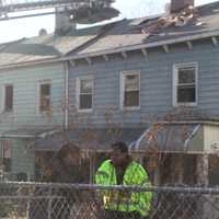 <p>The three houses affected by the fire.</p>