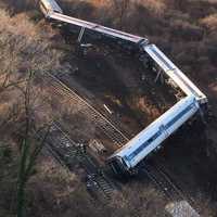 <p>A Metro-North train derailed Sunday in the Bronx.</p>