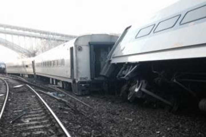 Authorities are still looking for evidence at the site of the train derailment along Metro North Railroad&#x27;s Hudson Line in the Bronx on Sunday. 