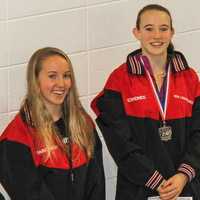 <p>Whirlwind girls swept the top three spots in the 16-18-year-old division. Left to right are Kirsten Parkinson, Kylie Towbin and Rachel Burston.</p>