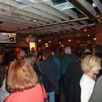 <p>Guests pack the newly opened Little Barn pub in Westport Wednesday night.</p>