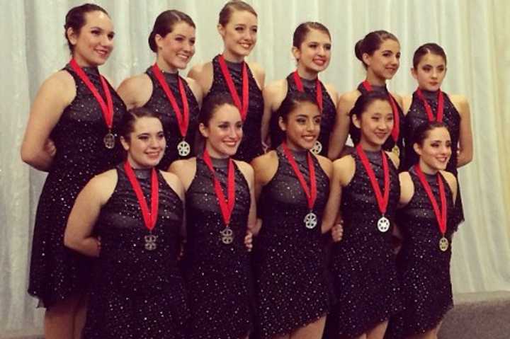 The Shadows of the Southern Connecticut Synchronized Skating team won a silver medal.