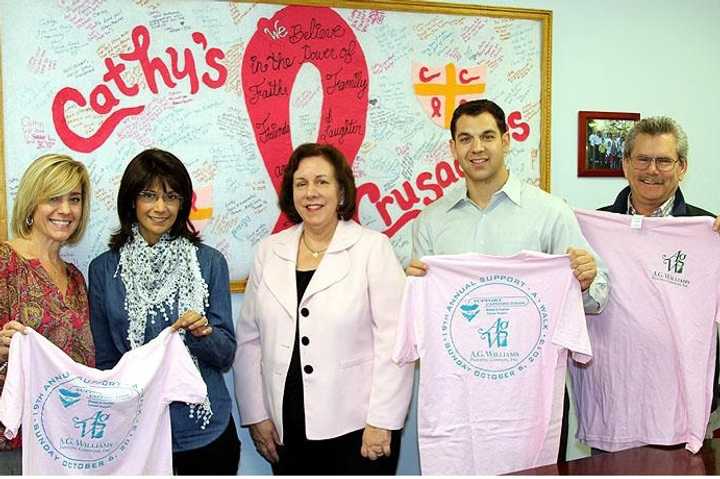 Pictured are (from left) Liane Rigano, Nancy Viggiano, Katherine Quinn of Support Connection, Paul Viggiano and Doug Kitchen.