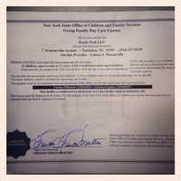 <p>The license permitting the Tuckahoe daycare to double its enrollment.</p>