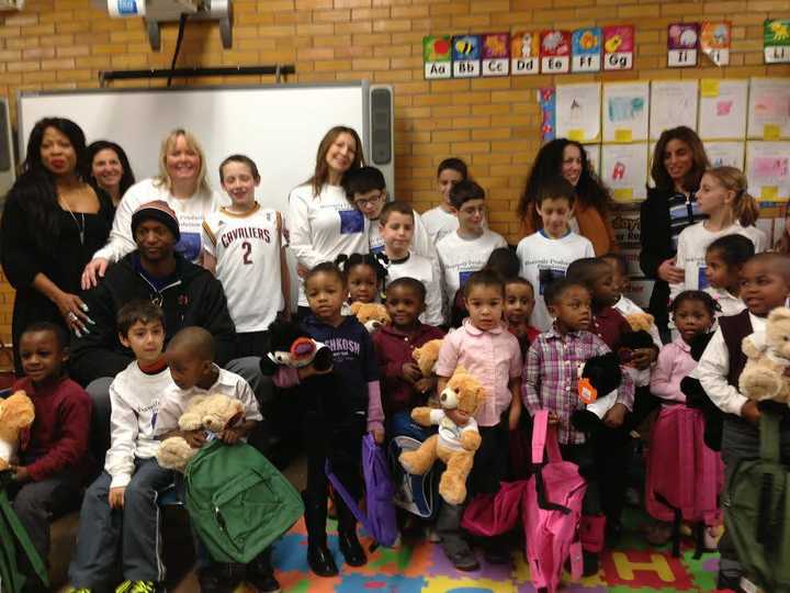 Members with Armonk&#x27;s Heavenly Productions Foundation brought supplies to Far Rockaway schools affected by Hurricane Sandy.