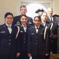 <p>Major Joe Wooley and Captain Steven Kahaner visit the St. Pauls Church NHS Museum after the ceremony and wreath laying event.</p>