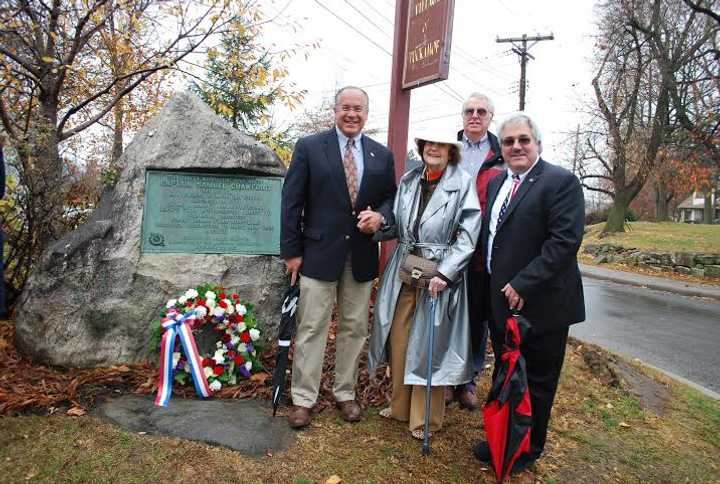 Local politicians joined with the Society of the Daughters of the American Revolution in honoring Scarsdale war hero.