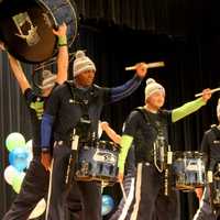 <p>As part of their publicity tour leading up to Super Bowl Sunday, the Seattle Seahawks&#x27; marching band, &quot;Blue Thunder,&quot; sent 10 of their 33 drummers to make a pitstop at the New York School for the Deaf and put on a surprise performance.</p>