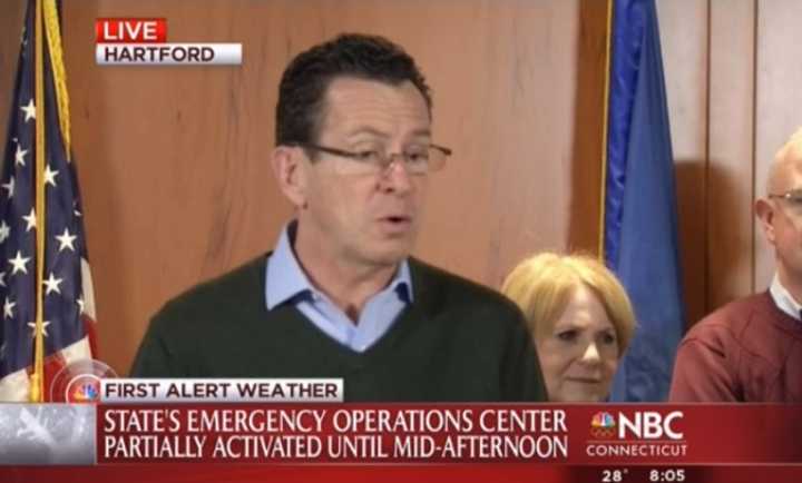 Gov. Dannel Malloy is asking that businesses across the state follow the government&#x27;s example and keep employees home. 