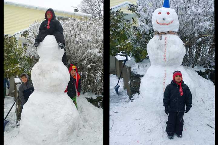 Norwalk reader Baruc Garcia sent in this photo of a freshly-minted snowman.