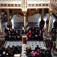 <p>Gov. Dannel Malloy, shown at the Capitol in Hartford for the Martin Luther King Day celebration, will address the General Assembly at noon Thursday. </p>