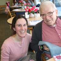 <p>Caren &amp; Forbes Co. donates scarves to patients at Waveny LifeCare Network in New Canaan.</p>