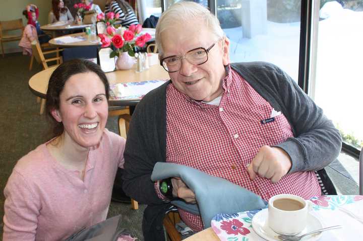 Caren &amp; Forbes Co. donates scarves to patients at Waveny LifeCare Network in New Canaan.