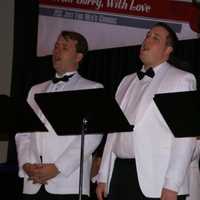 <p>From left, Kreg Gotschall of The Bronx, Jeremiah Patterson of Stamford and Arnold Stancell of Greenwich perform with the Just For Mens Chorus in a tribute to Barry Manilow, a highlight of the 12th annual Second Congregational Church gala.</p>