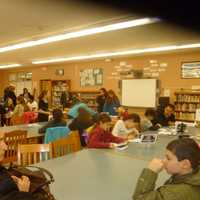 <p>Students attend a forum about the Common Core held at Cooper Beech Middle School on Tuesday.</p>