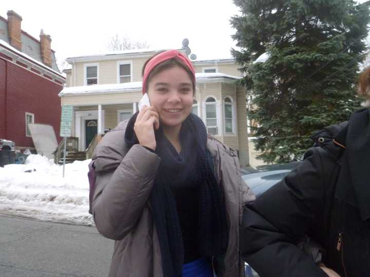 Actress Hailee Steinfeld on the set of &quot;Ten Thousand Saints&quot; in Ossining.