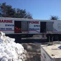 <p>Cleanup crews respond to the scene of a fuel spill at a marina on Platt Street. </p>