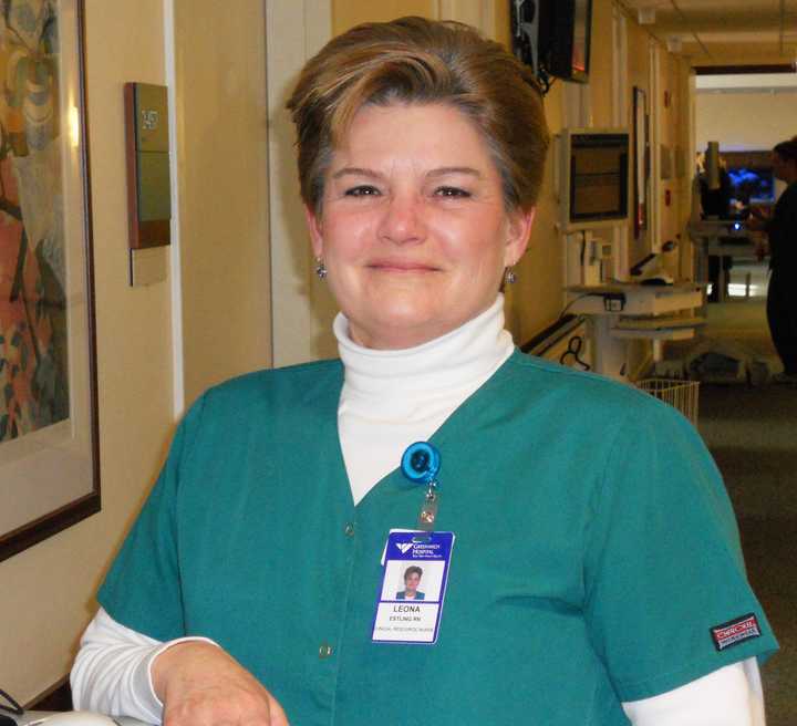 Greenwich Hospital is honoring nurse Leona Estling for quality service toward a patient in the ambulatory surgery unit.