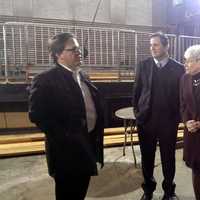 <p>From left: Developer Frank Farricker talks about his plans for Norwalk&#x27;s Wall Street Theater with State Rep. Chris Perone, Lt. Gov. Nancy Wyman and State Sen. Bob Duff.</p>