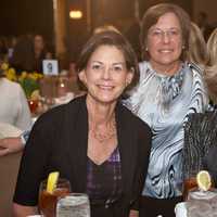 <p>Laurie Host of Greenwich and Marge Berkley of Greenwich with Jane Fonda</p>