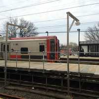 <p>The 2.17 p.m. train pulls into the Fairfield Station on time Wednesday. </p>