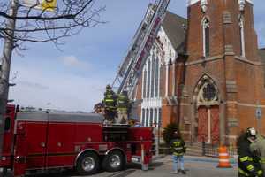Ossining Firefighters Battle To Secure Shaky Church Steeple