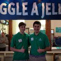 <p>&quot;Jiggle A Jelly&quot; volunteers Mike Dorrico and John Cogan</p>