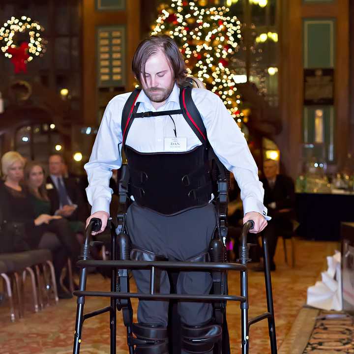 A soldier takes steps with help from supplies provided by Soldier Socks.