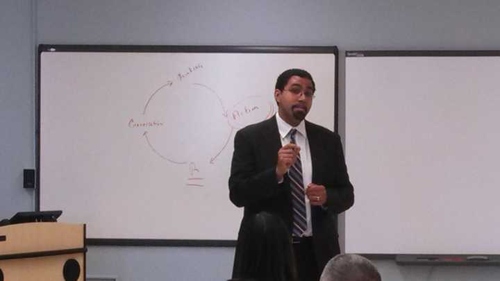 State Education Commissioner John B. King Jr. spoke about leadership at 