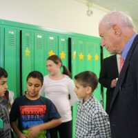 <p>State Regent Harry Phillips toured Anne Hutchinson Elementary School in Eastchester.</p>