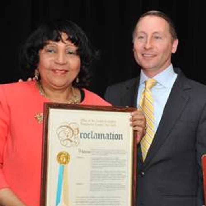 Westchester County Executive Rob Astorino honored Mae Carpenter after she was named a recipient of the 2014 Women&#x27;s Hall of Fame Award from the Women&#x27;s Research and Education Fund.