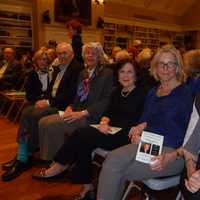 <p>Bedford resident Bronnie Trotta, second from right, waits to listen to a solo performance by Vladimir Feltsman at St. Matthew&#x27;s Episcopal Church in Bedford. </p>