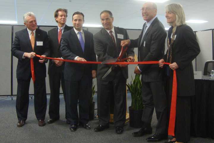 Norwalk officials, state officials and Cervalis representatives cut the ribbon on the new data center in Norwalk.